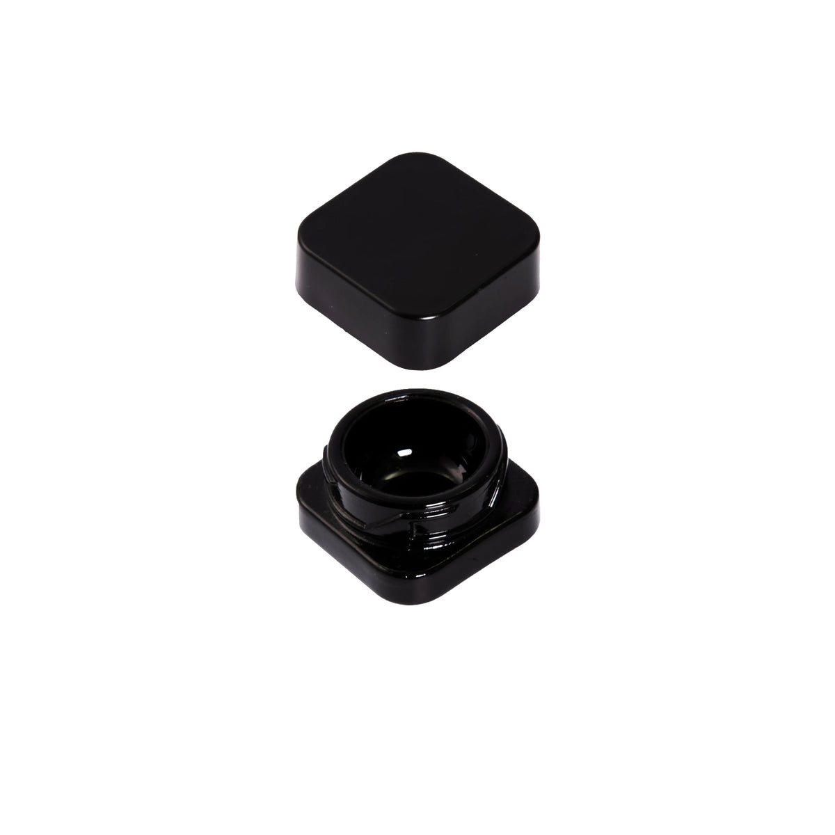 5 ML Black Square Glass Jar Child Resistant Black Lid Per 50 Pcs