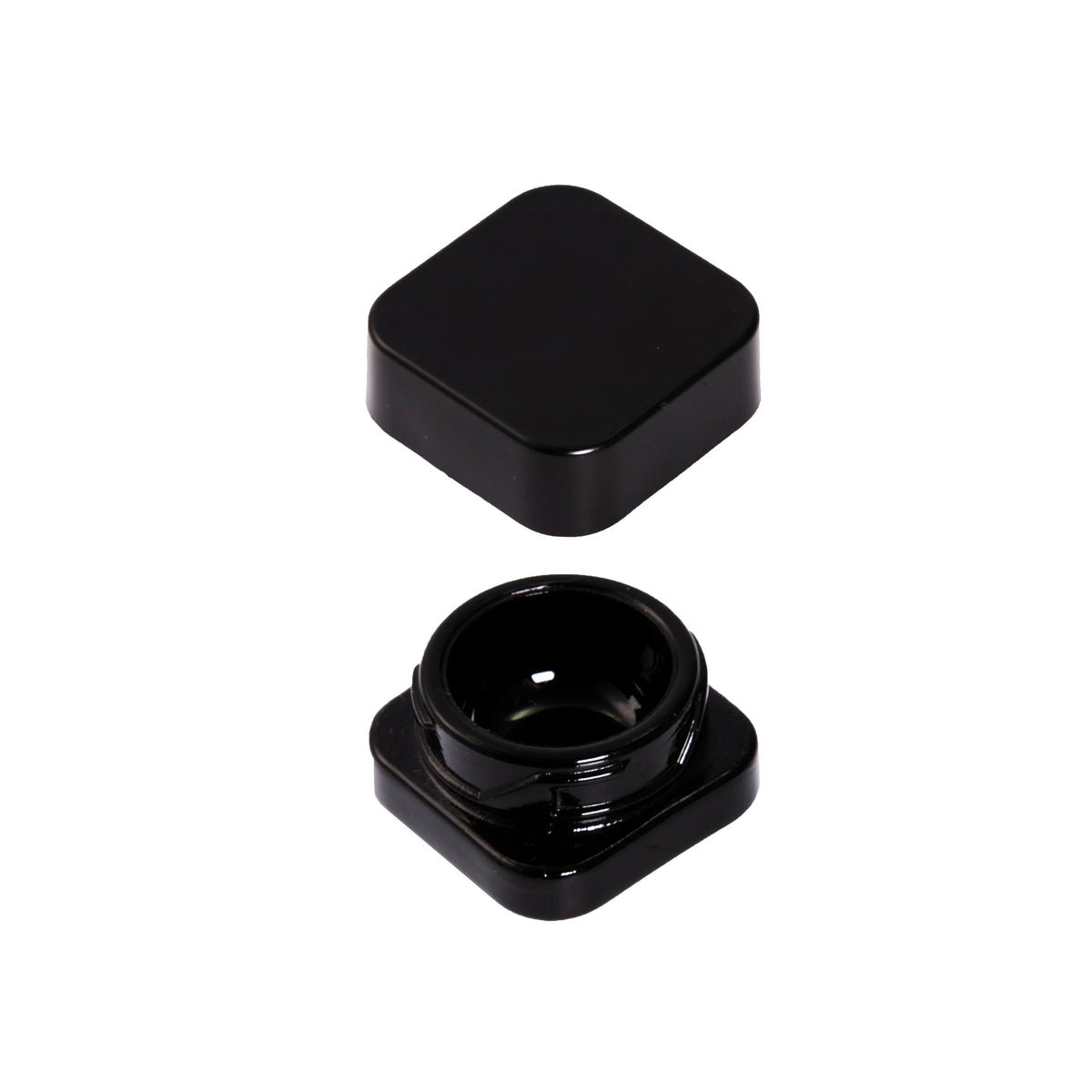 9 ML Black Square Glass JAR Child Resistant Black Lid Per 50 Pcs