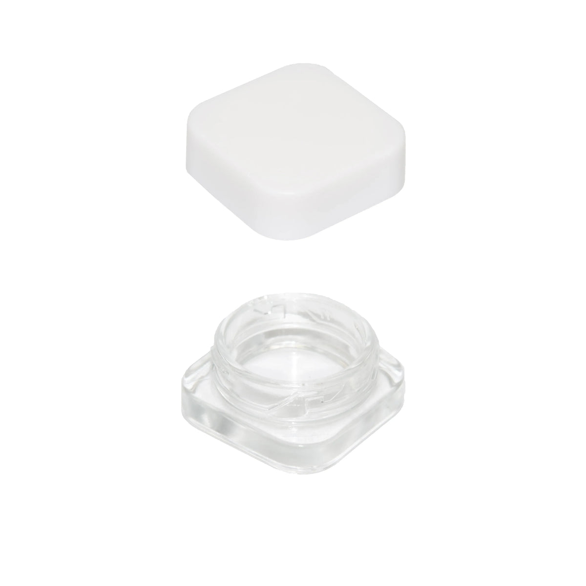 9 ML Square Glass Jar Child Resistant White Lid Per 50 Pcs