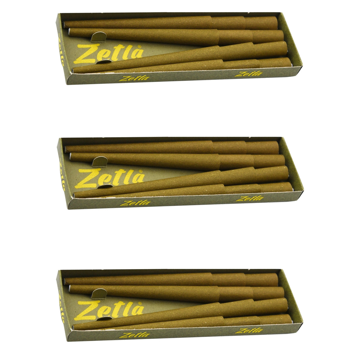 Zetla Pre Rolled Cones Hemp Wraps Green Natural King Size Deluxe (12 Pcs)