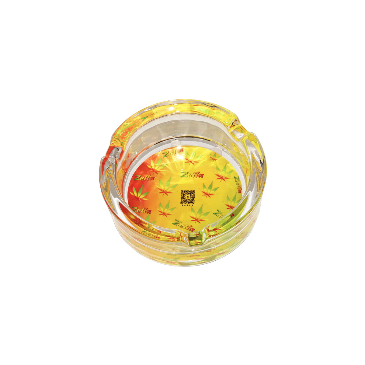 Zetla Glass Ashtray – Artistic Mixed Design | Round Weed Ashtray for Indoor & Outdoor Use