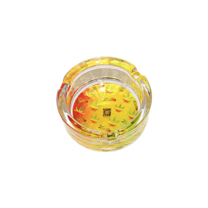 Zetla Glass Ashtray – Artistic Mixed Design | Round Weed Ashtray for Indoor & Outdoor Use