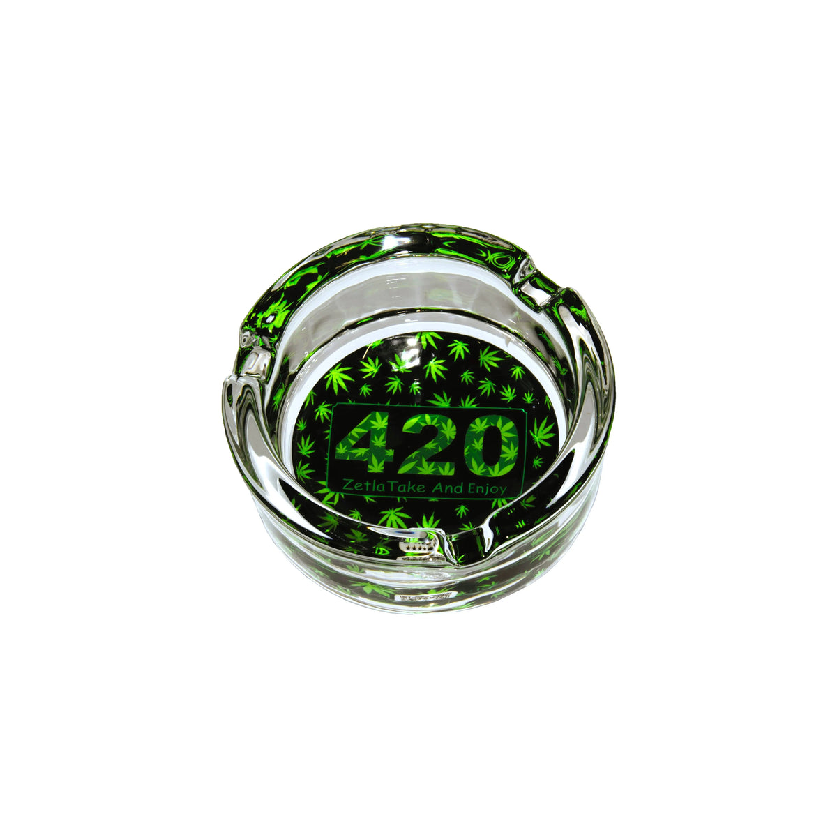 Zetla Glass Ashtray – Artistic Mixed Design | Round Weed Ashtray for Indoor & Outdoor Use