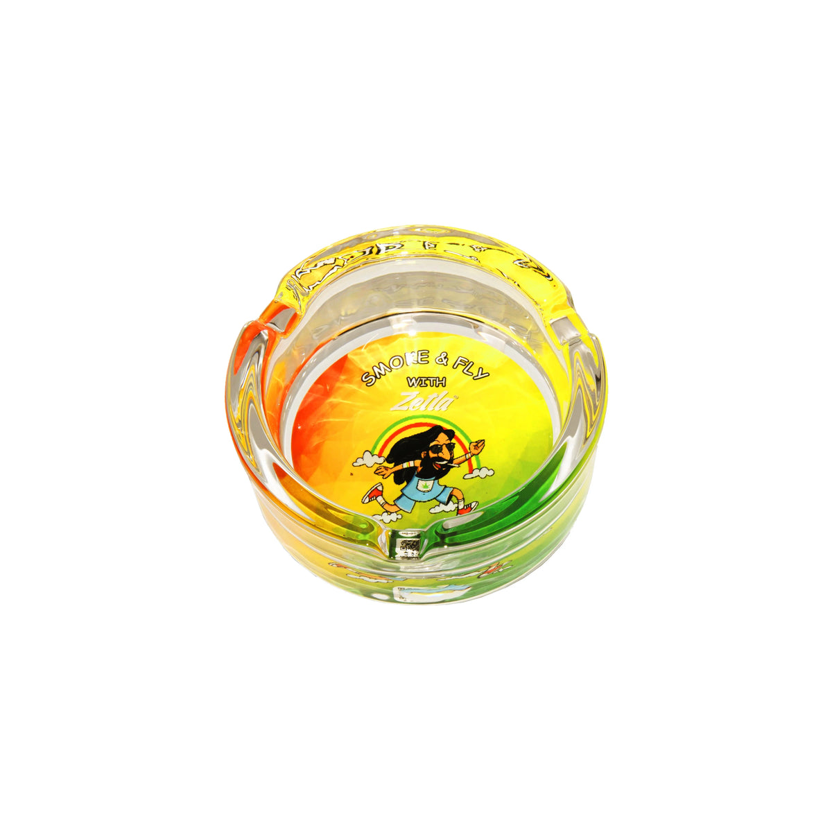 Zetla Glass Ashtray – Artistic Mixed Design | Round Weed Ashtray for Indoor & Outdoor Use