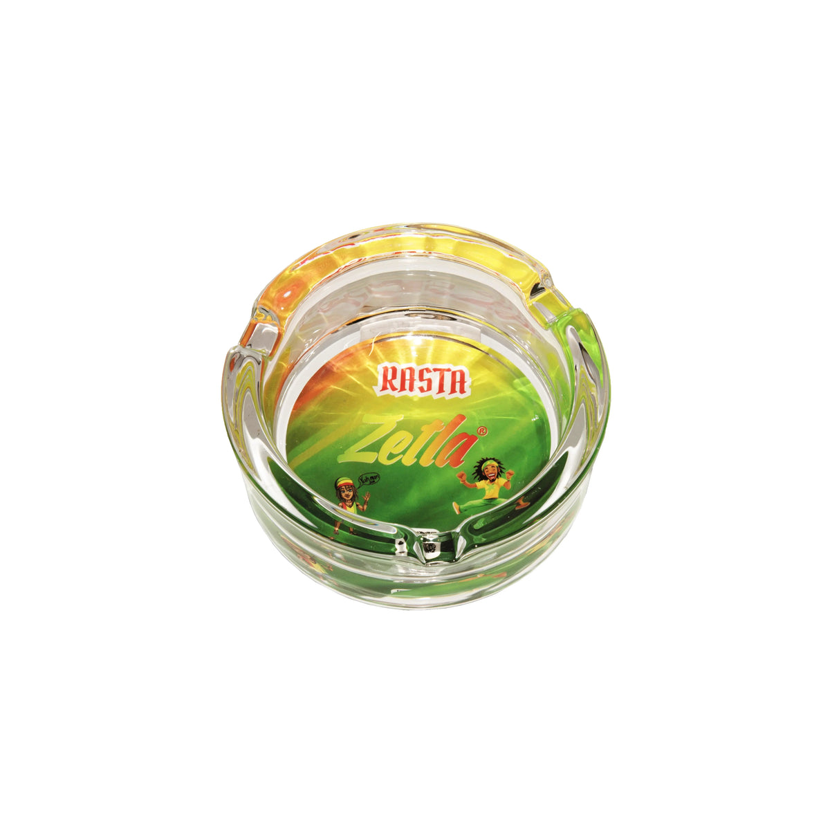 Zetla Glass Ashtray – Artistic Mixed Design | Round Weed Ashtray for Indoor & Outdoor Use