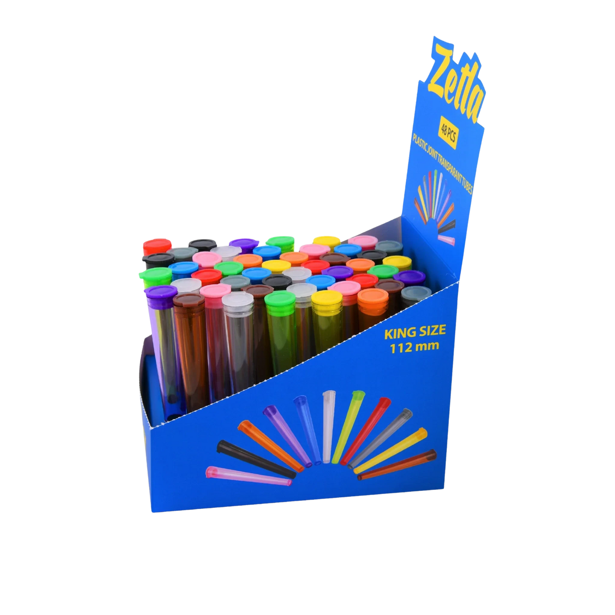 Zetla Plastic Joint Tubes 112mm - Transparent Airtight Pre-Roll Joint Case | 48-Pack