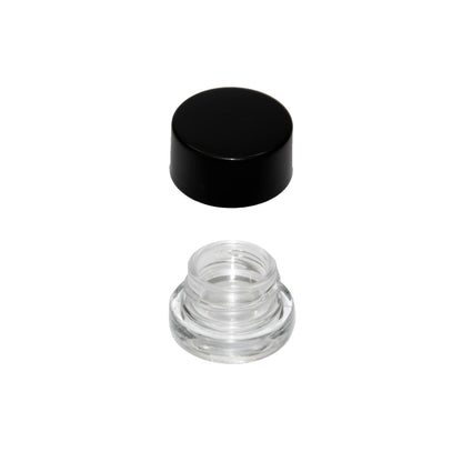 5 ML Round Glass Jar Child Resistant Black Lid Per 50 Pcs