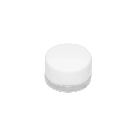 9 ML Round Glass JAR Child Resistant White Lid Per 50 Pcs