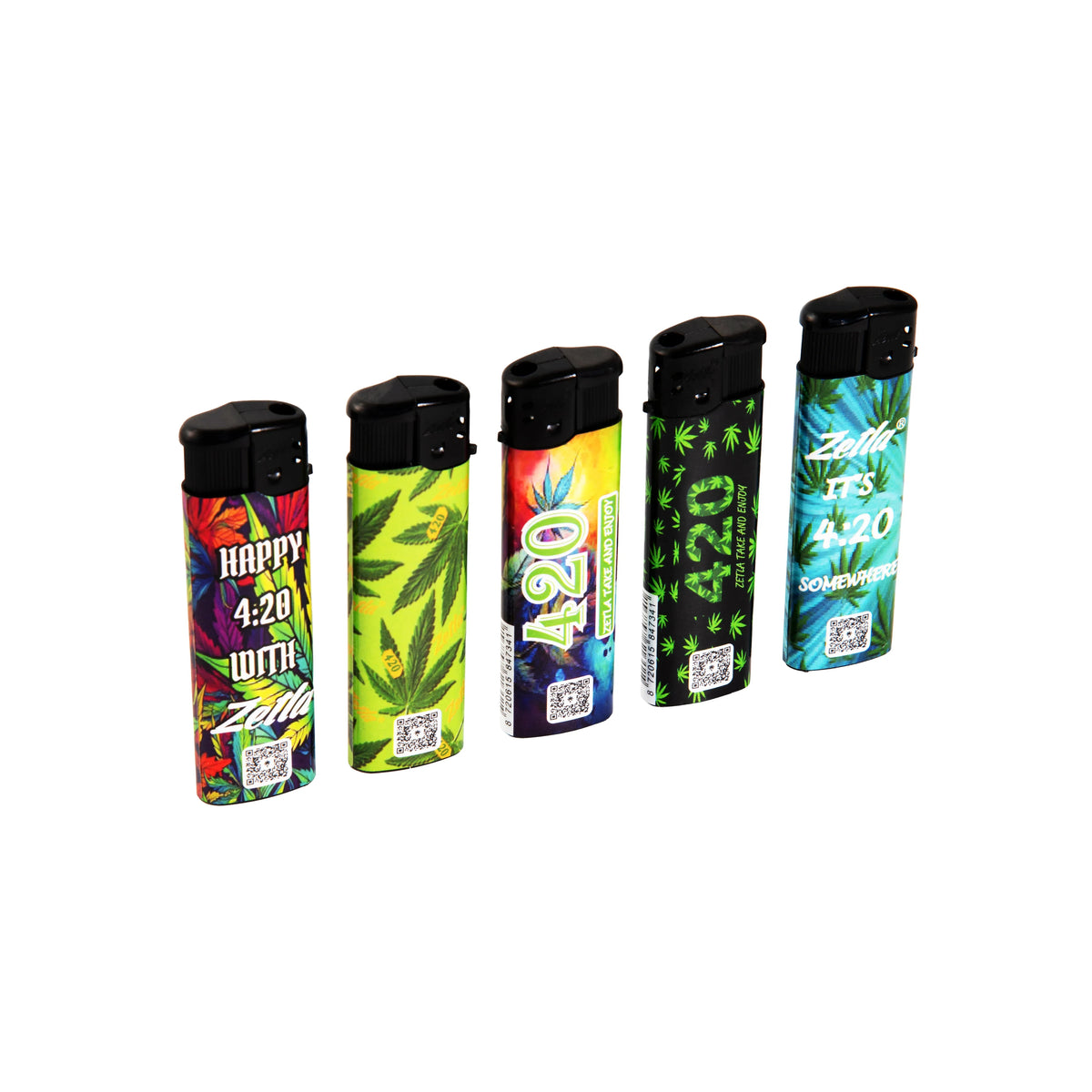 Zetla Click Lighters 420– Bulk Pack of 50 Push Button Lighters with Adjustable Flame