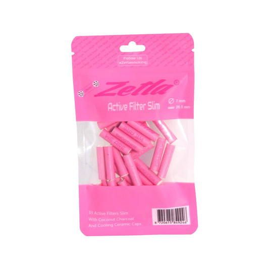 ZETLA ACTIVE FILTER SLIM PINK ( 33 Filters Per 1 Pack )