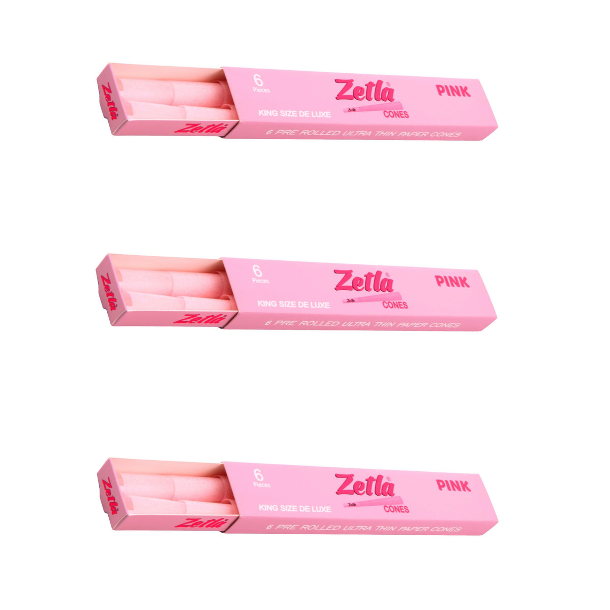 Pre-Rolled Cones Zetla Pink King Size De Luxe (6 Pcs)
