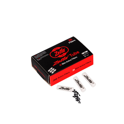 Frontview of Zetla Slim Activated Carbon Filters – 20 joint tips, 7 mm size in black
