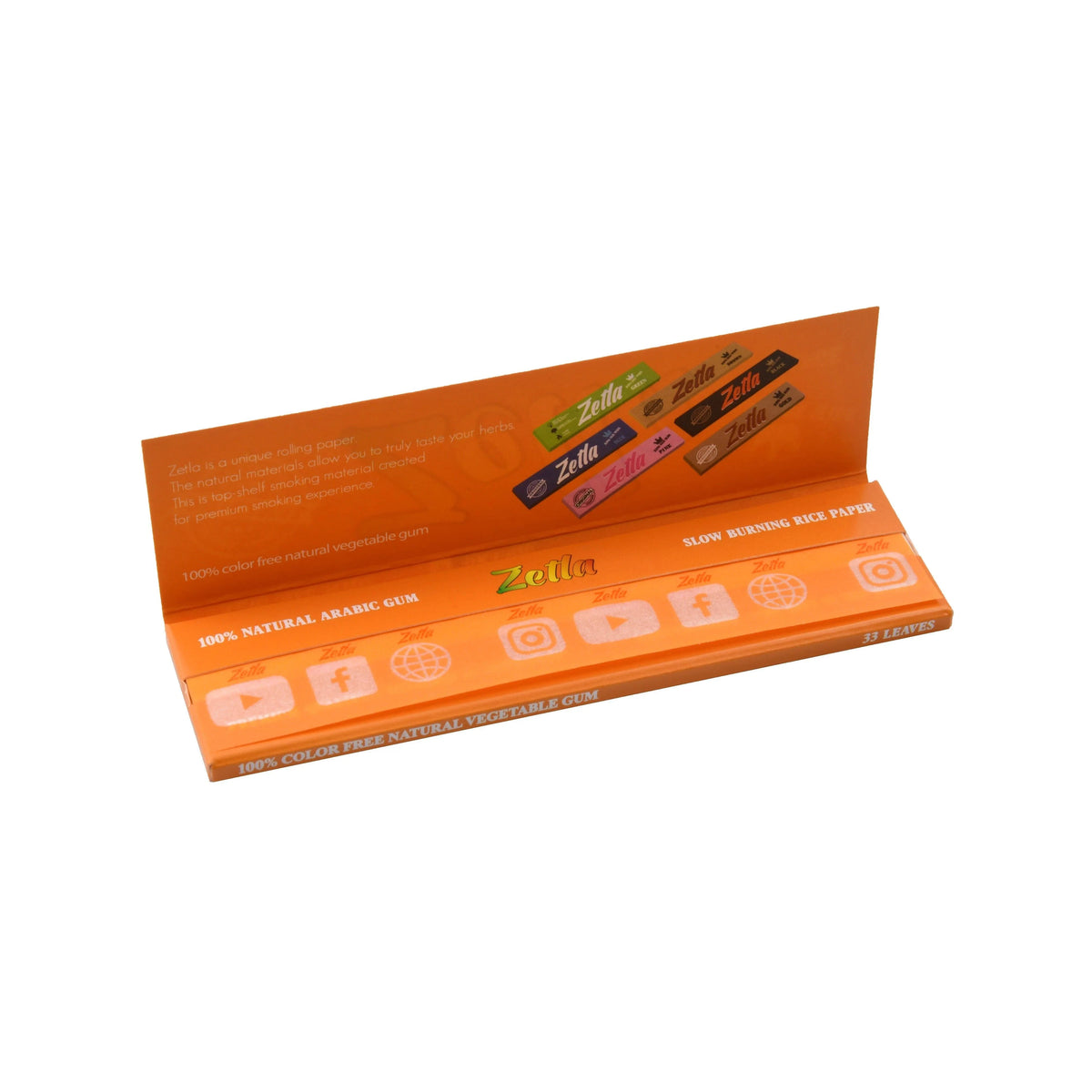 Zetla Rolling Papers Orange King Size Wide (50 Packs) - Zetla