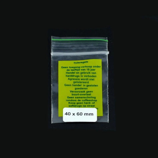 Ziplock Bag 40x60mm Huisregels 0,07mm 1000 pcs - Zetla