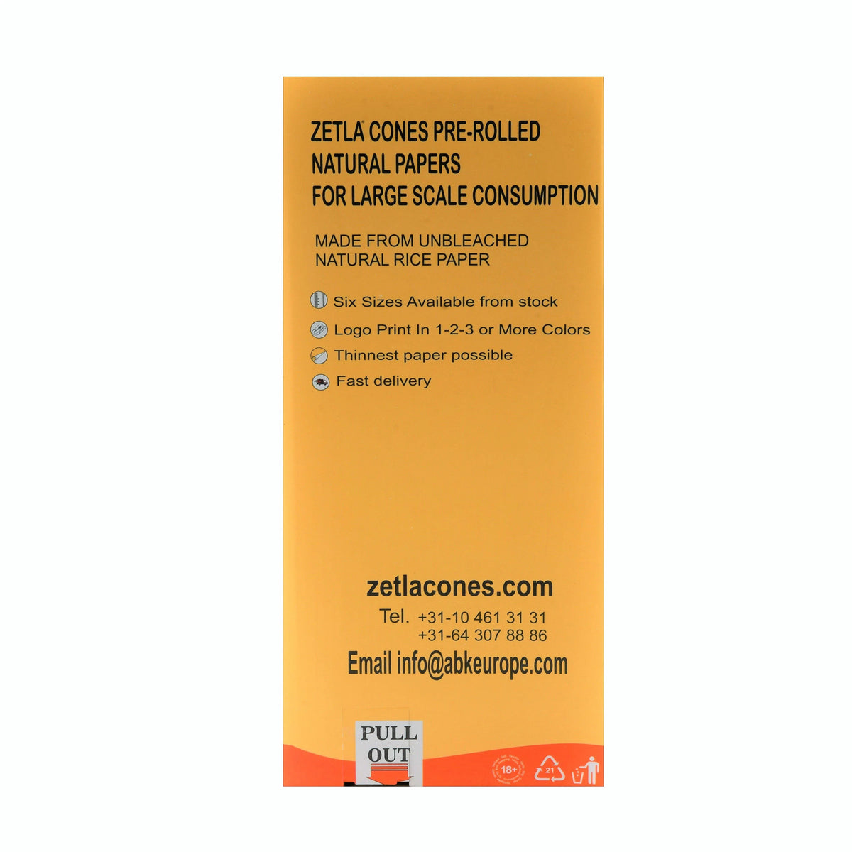 Pre Rolled Cones Zetla Hemp Small De Luxe (800 Pcs) - Zetla