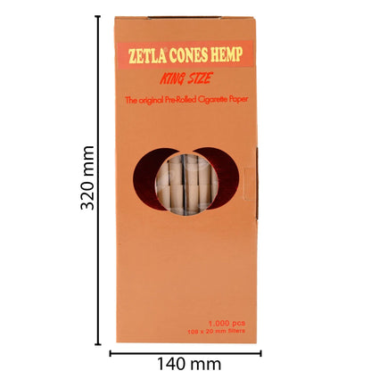 Pre Rolled Cones Zetla Hemp King Size (1000 Pcs) - Zetla