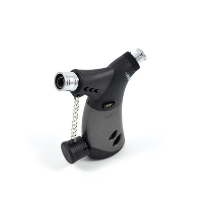 Zetla black mini jet flame torch lighter 10 cm compact for travel frontview 
