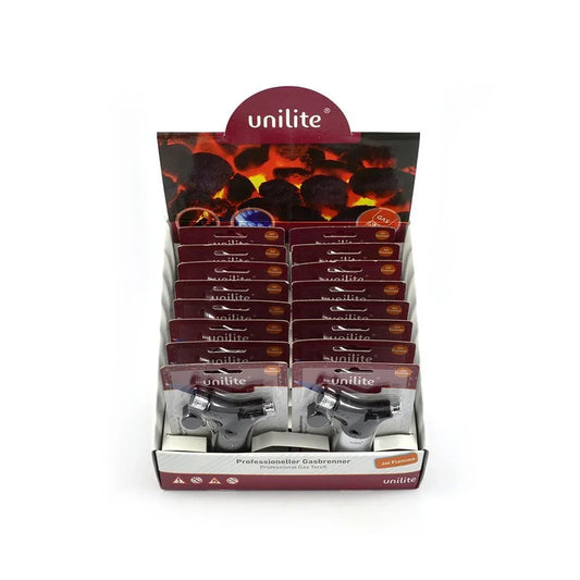 frontview of bulk pack Zetla black mini jet flame torch lighter 10 cm compact for travel