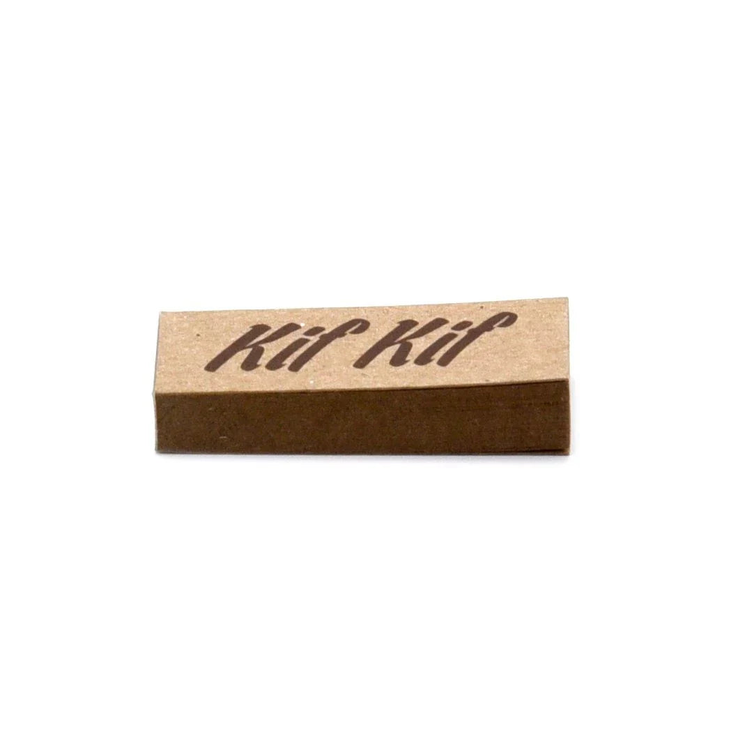 Front view of individual Kif Kif unbleached brown filter tips – 100 booklet pack, 55 x 20 mm
