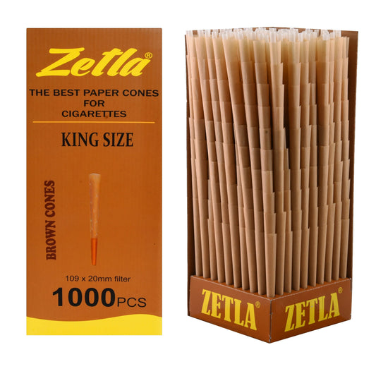Pre Rolled Cones Zetla Brown King Size (1000 Pcs) - Zetla