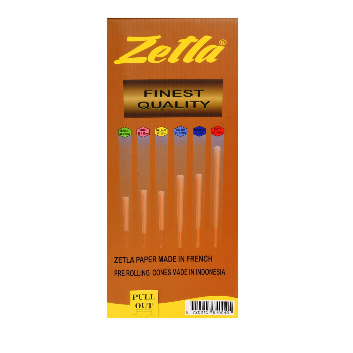 Pre Rolled Cones Zetla Brown King Size (1000 Pcs) - Zetla